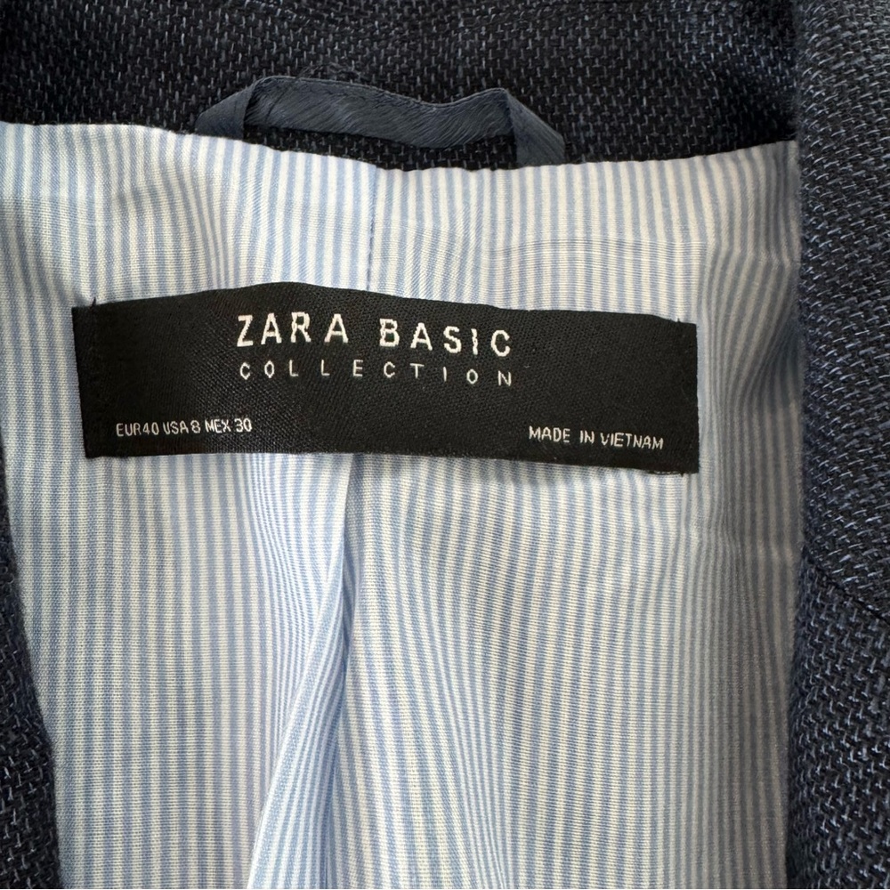 Zara Basic Collection Dark Blue Blazer - image 6